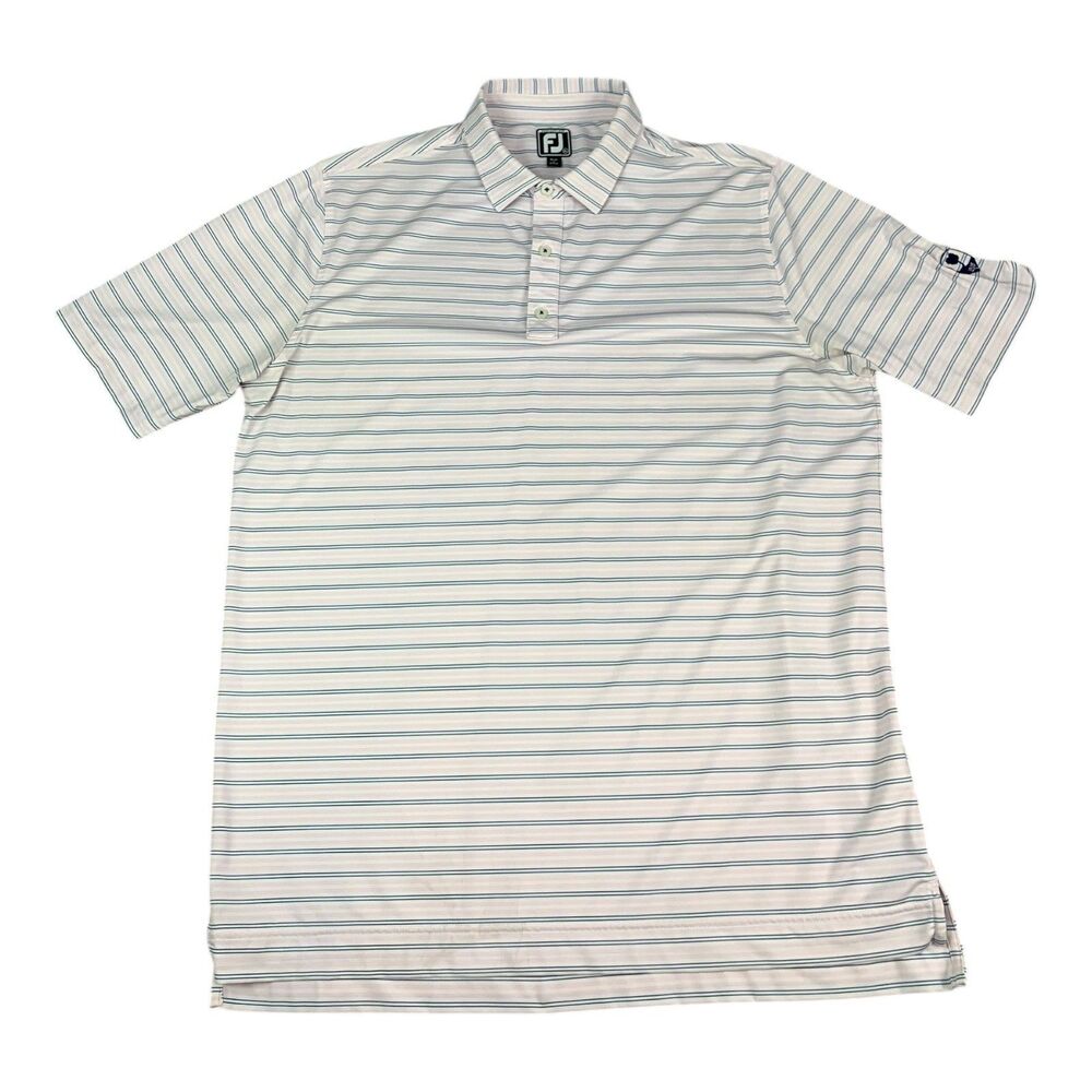 FootJoy FJ Golf Polo Shirt, Athletic Fit, Pink Striped, Men’s Size XL